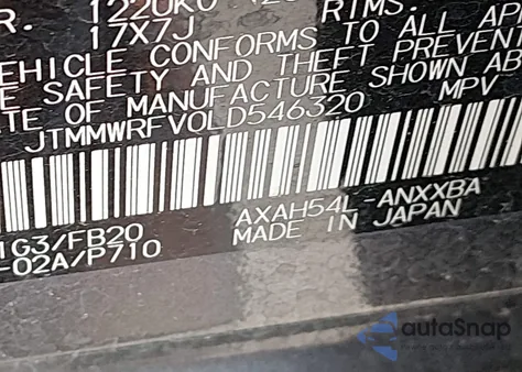 2020 Toyota Rav4 Hybrid Le from USA, damaged, VIN JTMMWRFV0LD546320